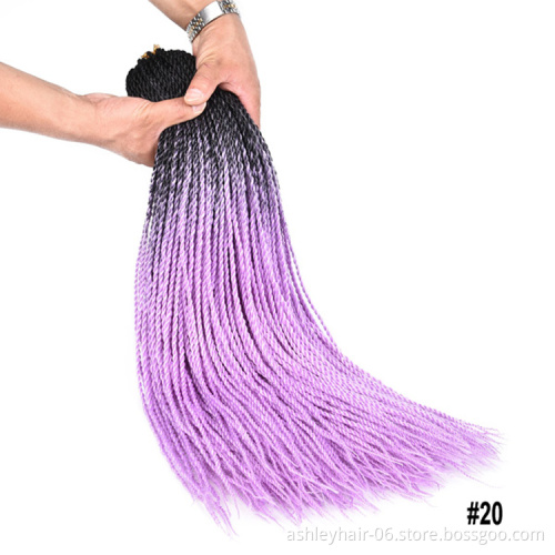 Pre Looped Goddess Locs 4X ombre color Senegalese Braid Crochet Box Braids Synthetic Hair 24Inch Extensions